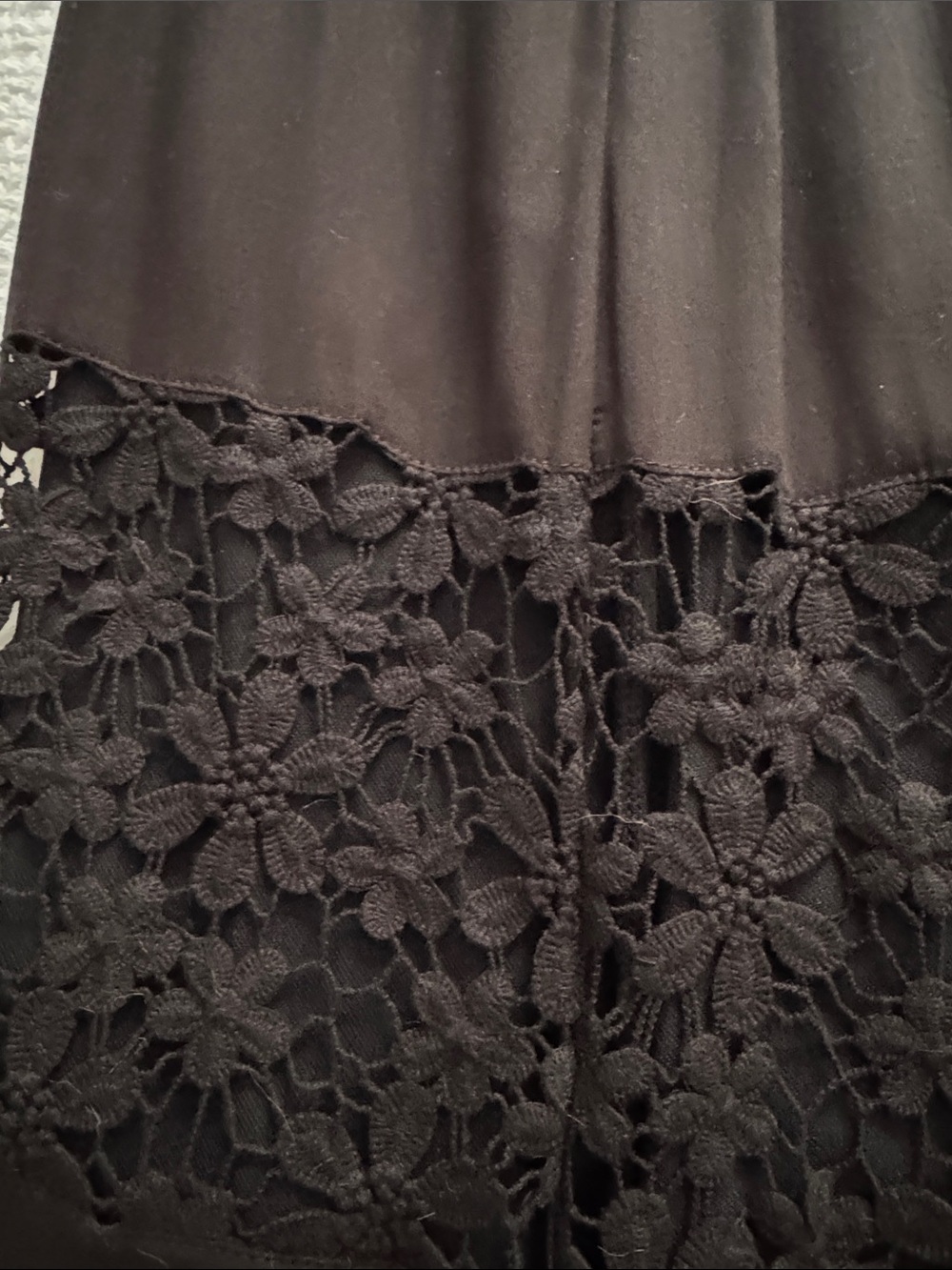 INC International Concepts Black Lace-Trim Maxi Skirt lined - Picture 2 of 5